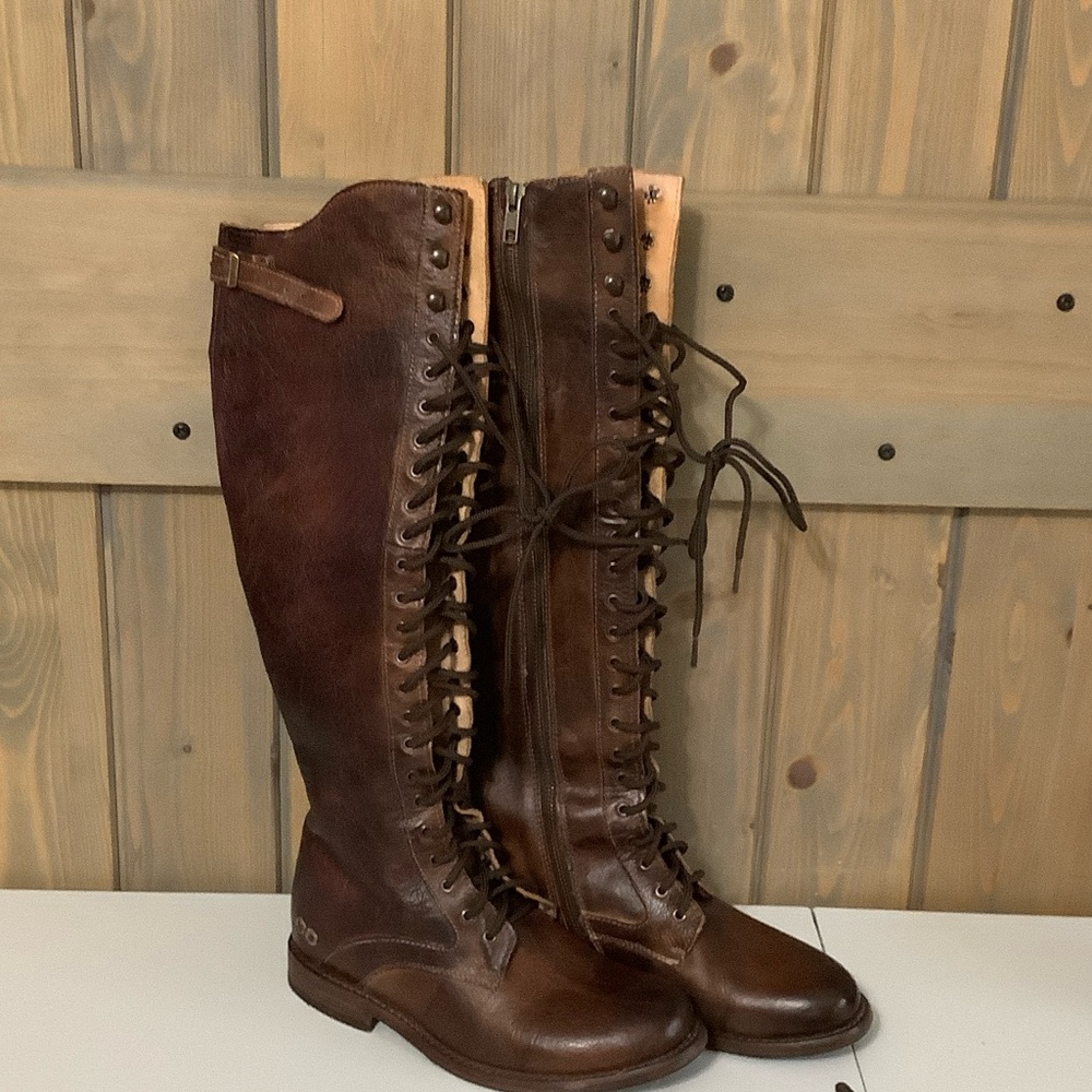 EUC Bed Stu Della leather Teak Lace-Up boots cobbler made Goodyear welted. - Picture 2 of 10